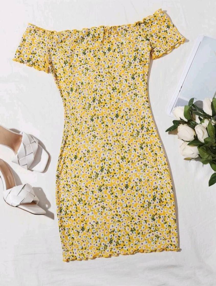 Fashion Boho vestido amarelo florzinhas