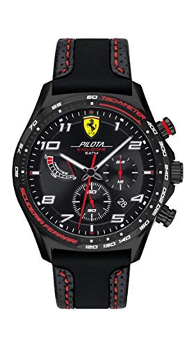 Social Scuderia Ferrari Reloj para de Cuarzo con Correa en Cuero 830717