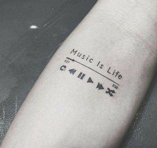 Music  is life tattoo
