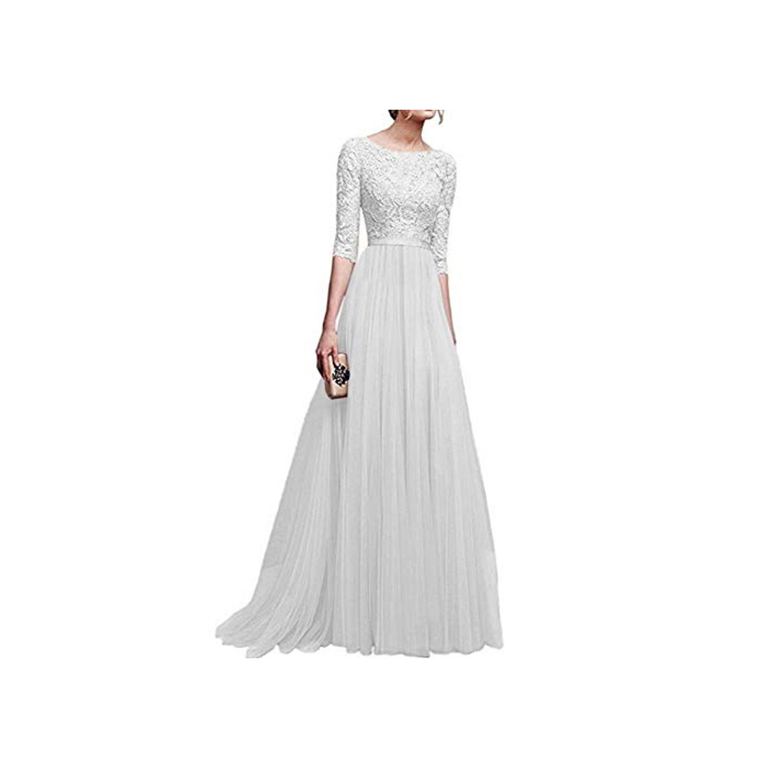 Moda Women Lace Long Evening Cocktail Dress Wedding Cocktail Ball Gown Dresses