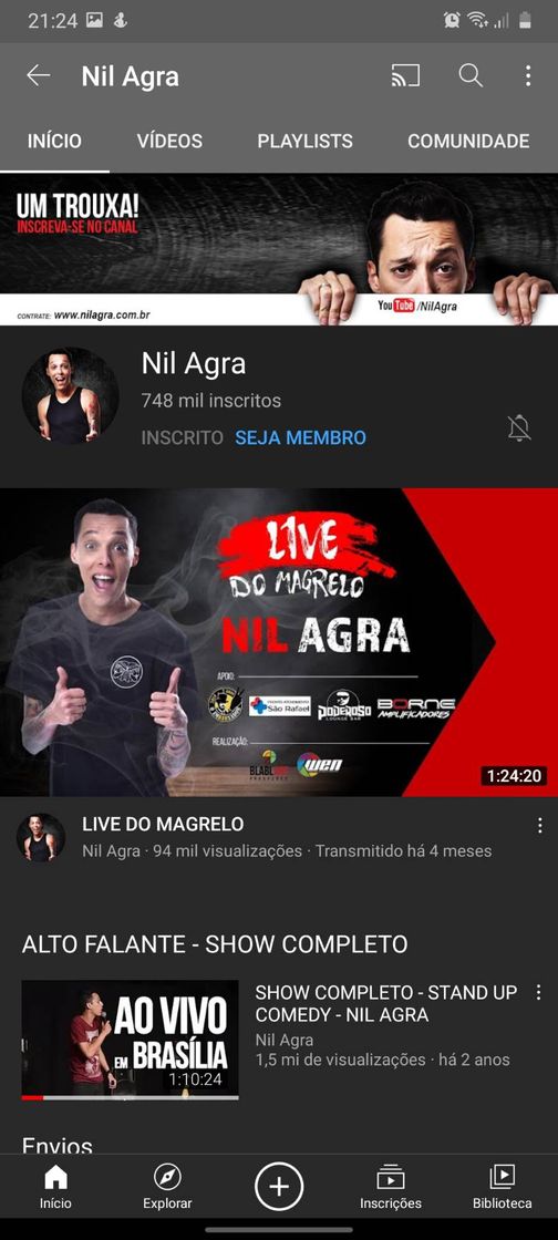 Social Canal no YouTube 