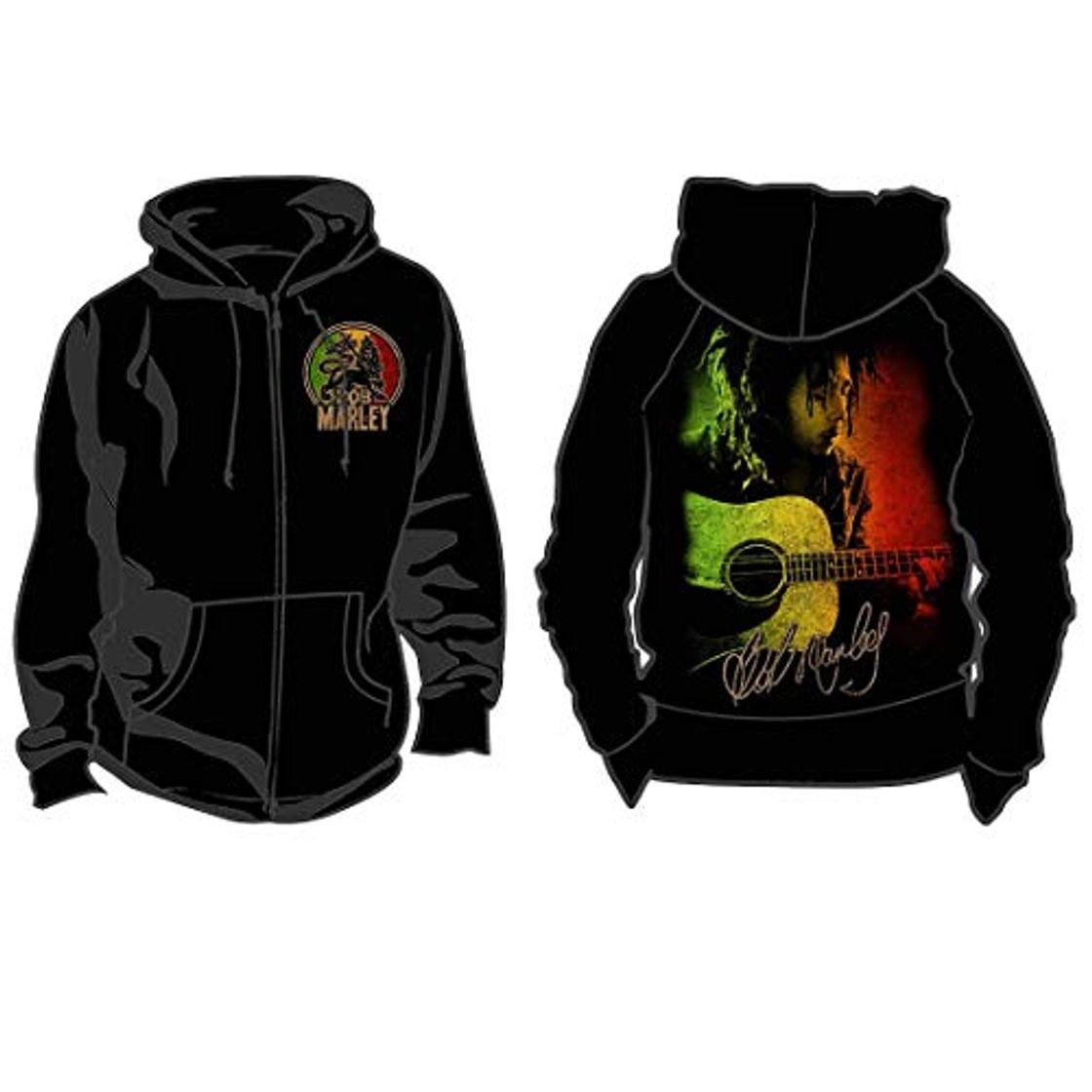 Moda Bob Marley Sudadera con capucha Lion Zip