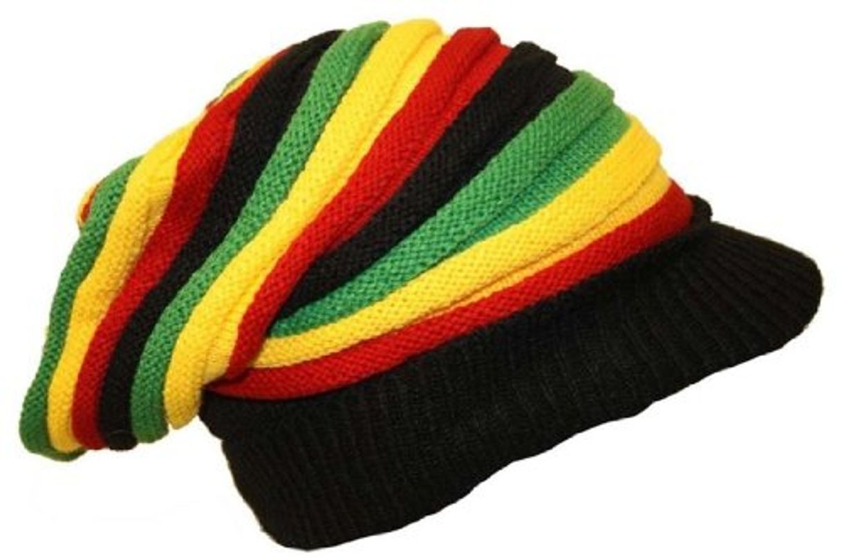 Moda Gorro estilo Bob Marley Rasta Reggae gorro largo con pico de nuevo en bolsa sellada Slouch Baggie Rastafarian