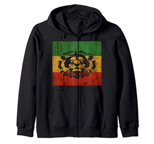 Rasta Reggae Lion Flag Jamaica para Rastafari Lover Sudadera con Capucha