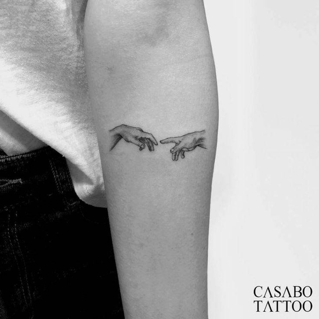 Fashion Tatuagem das mãos de "A criação de Adão "