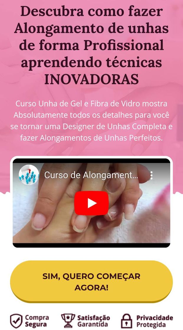 Fashion Curso de alongamento de unhas em gel e fibra de vidro.