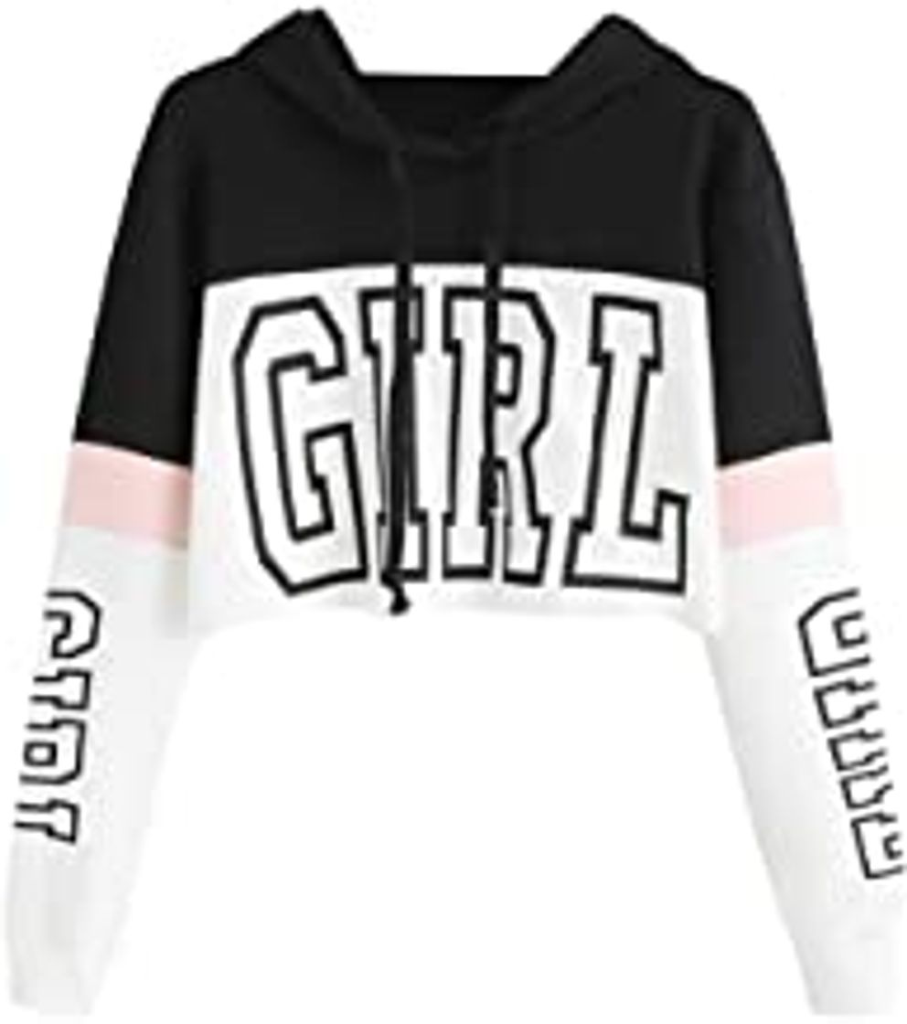 Producto Sudaderas Cortas Adolescentes Chicas Sudadera Mujer Tumblr Pull-Over Tops Blusa de Manga