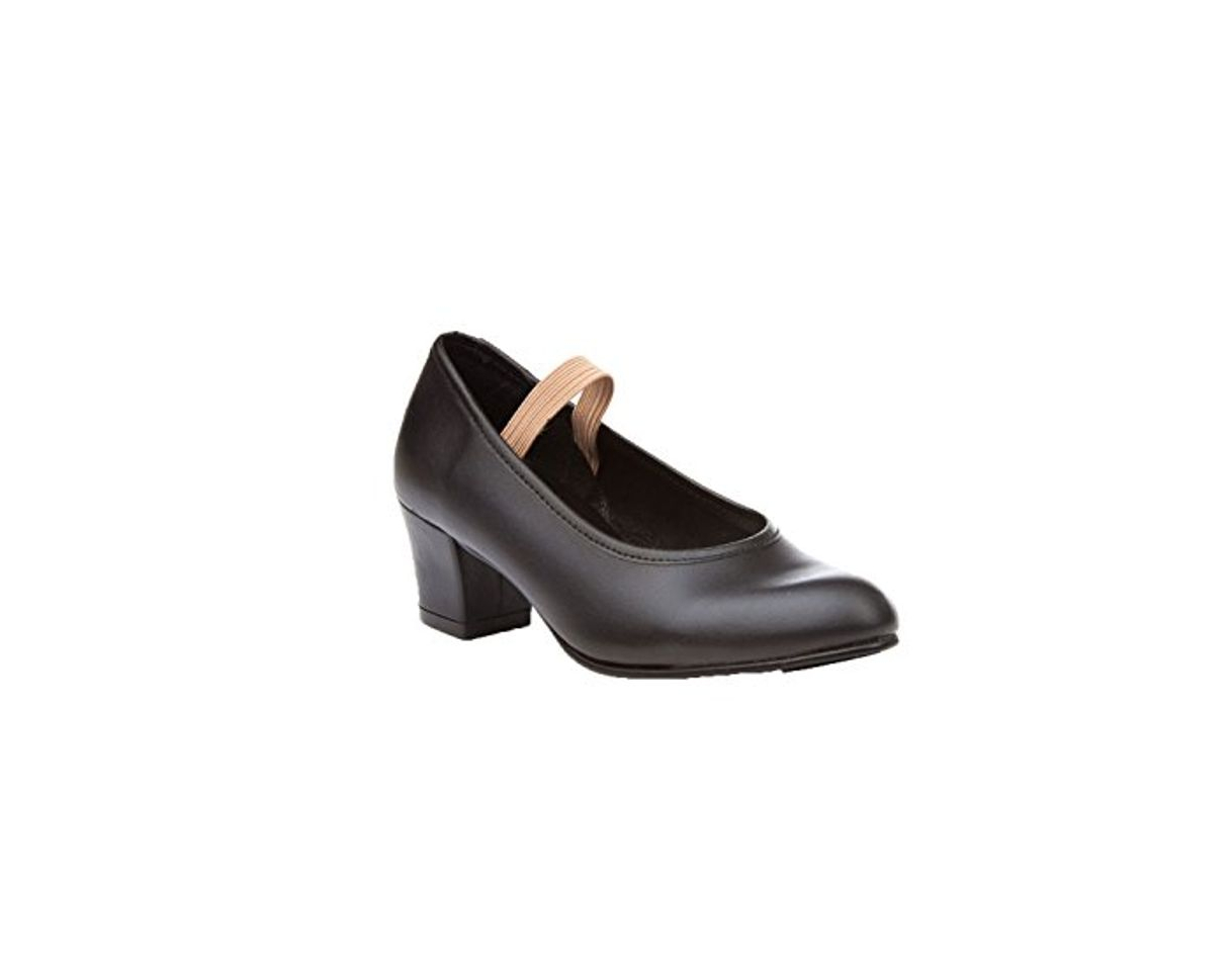 Producto ANGELITOS Zapatos Sevillana Profesional Piel Negro Punta Tacón Metálicos, Mod.303, Calzado Made