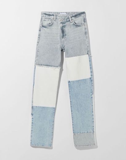 Two-tone straight-fit jeans - Woman