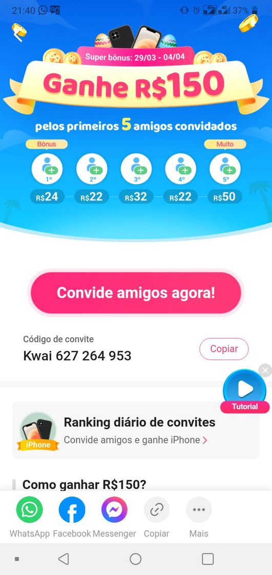 App Ganhe dinheiro online apenas com o celular 