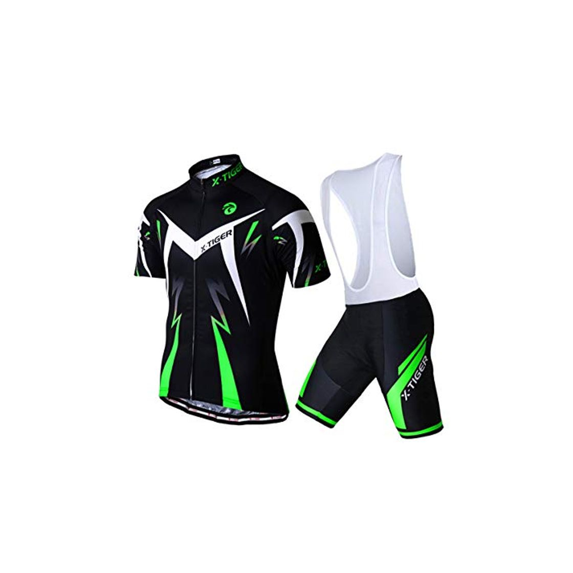 Fitness X-TIGER Ciclismo Maillots para Hombres con Tirantes Manga Corta Transpirable Secado Rápido