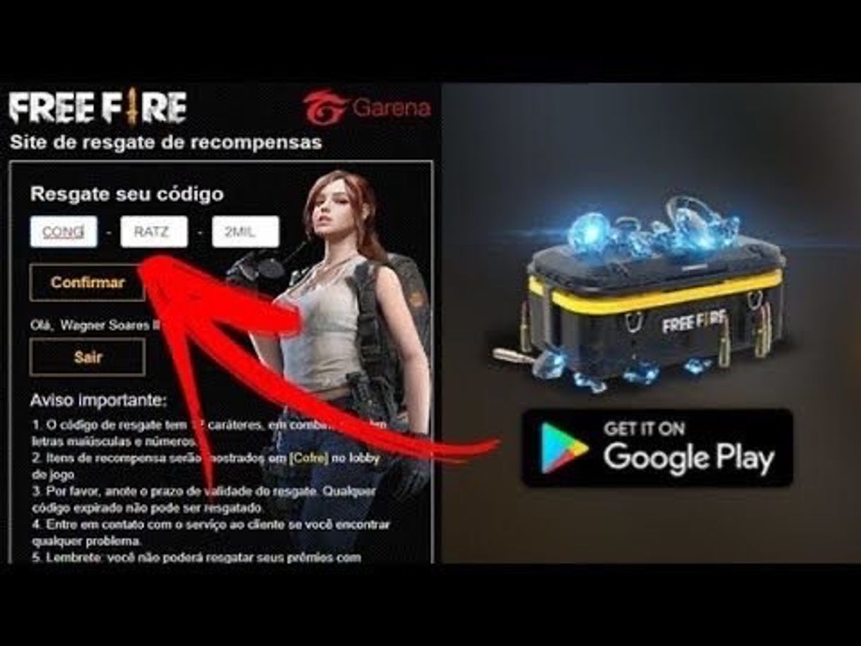 Fashion CÓDIGO PRA GANHAR DIAMANTES NO FREE FIRE 