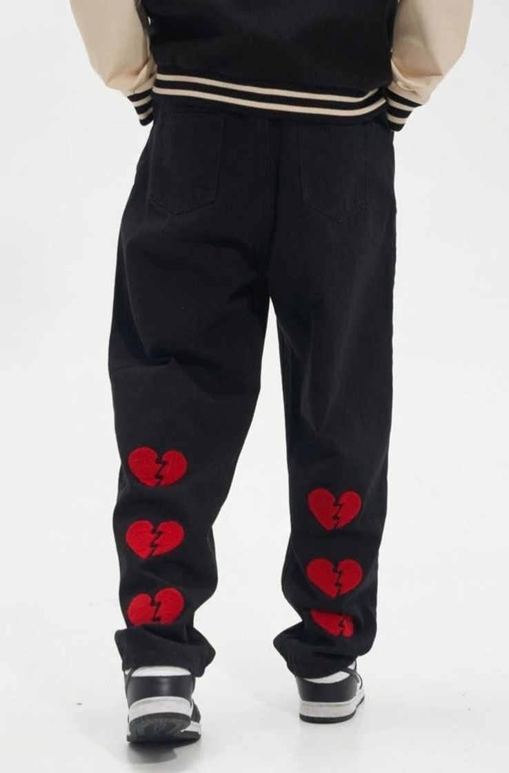 Fashion Pantalon con estampado rompecorazones 