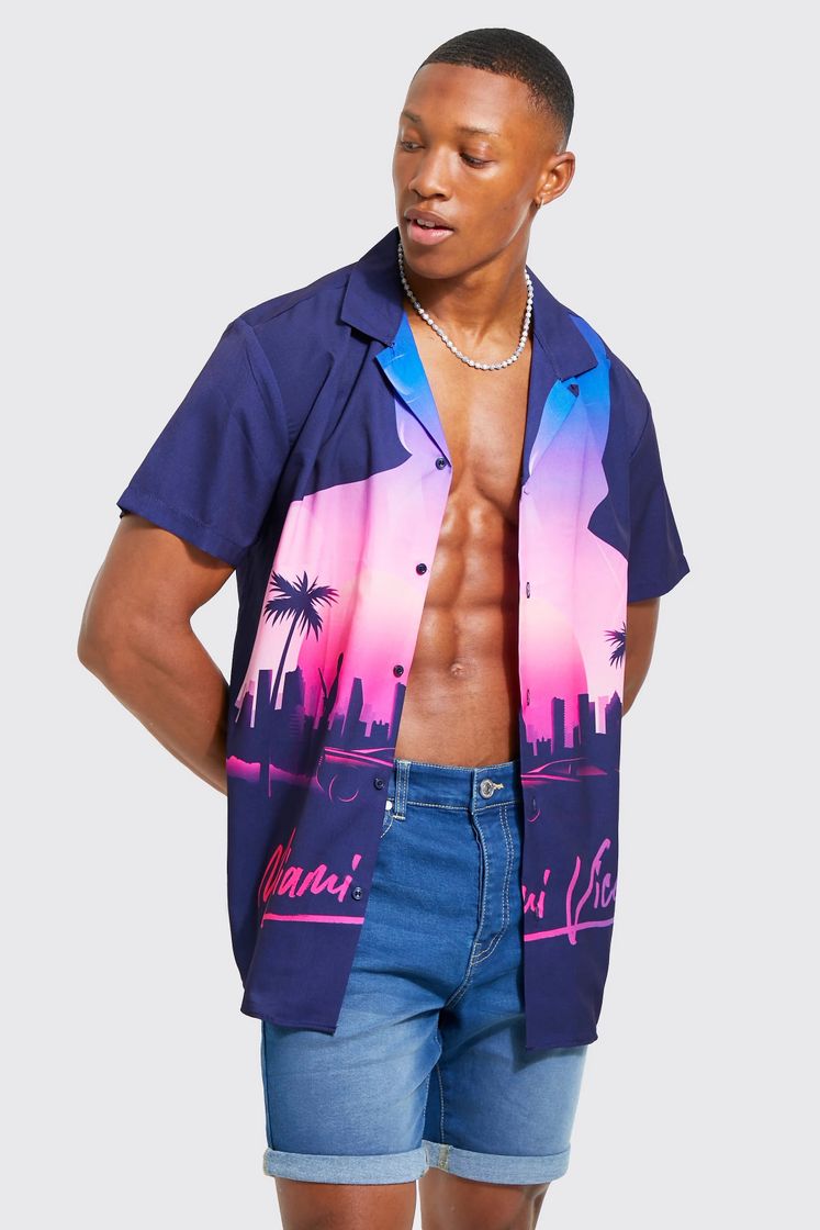 Fashion Camisa con estampado Miami