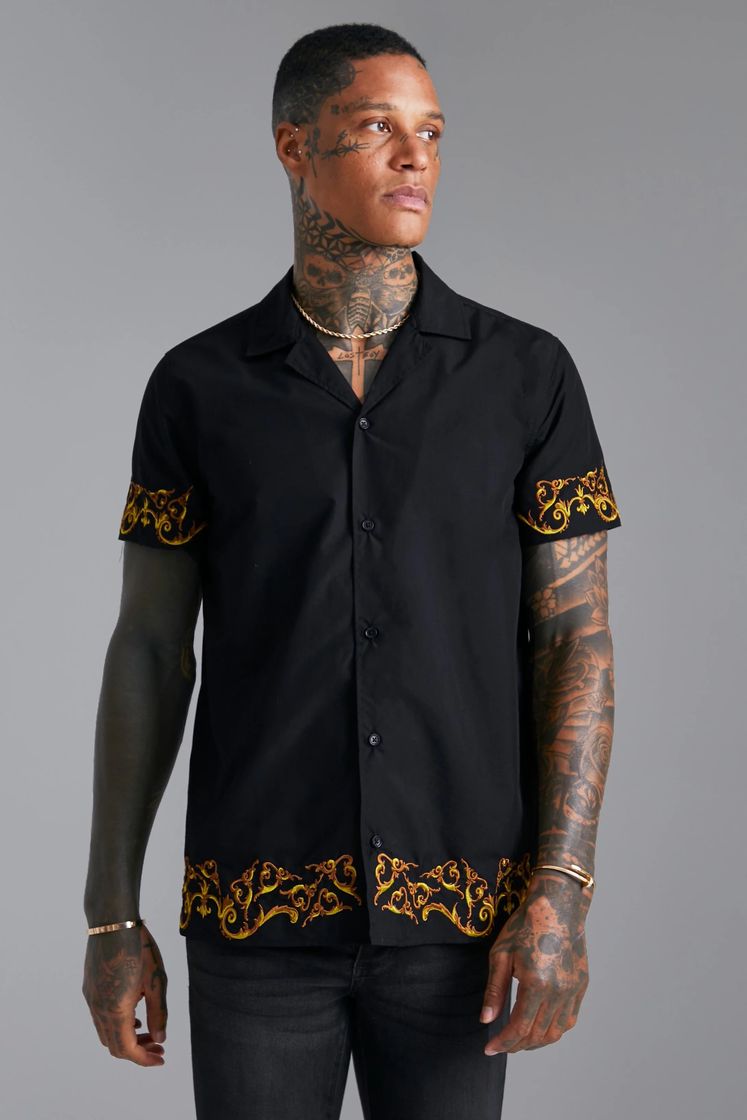 Fashion Camisa con estampado Flow Versace