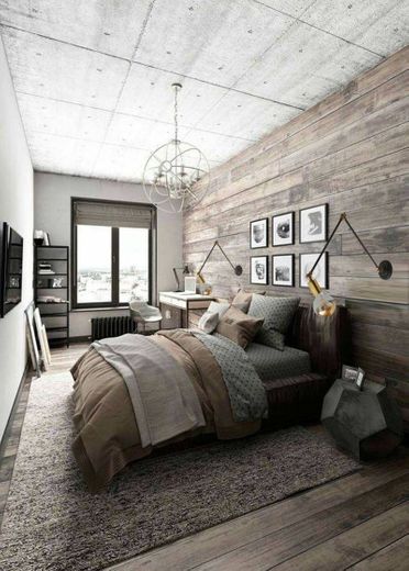 Darker wood bedroom