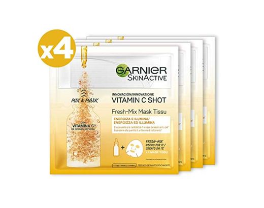 Garnier Skin Active Fresh Mix Mask Tissu - Mascarilla Hidratante con Vitamina