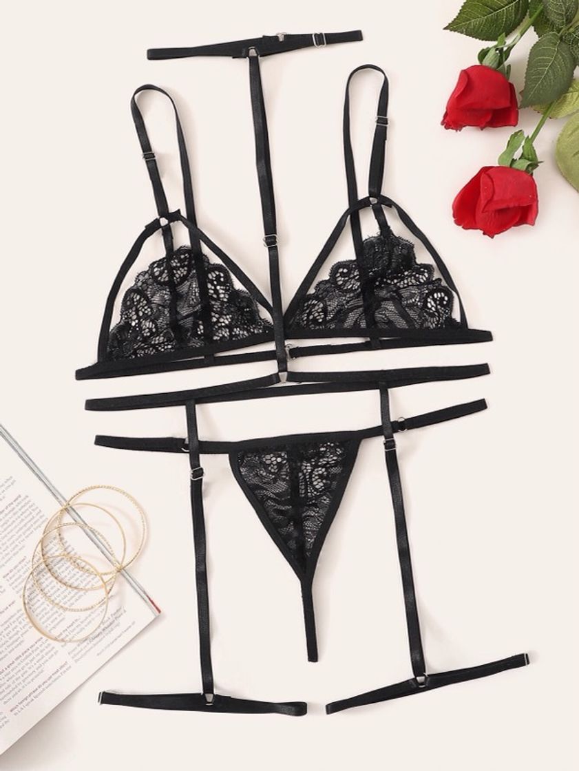 Fashion Lingerie preto sexy