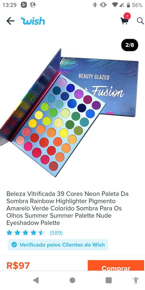 Fashion Beleza vitrificada, paleta neon