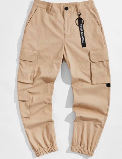 Pantalones cargo color caqui 