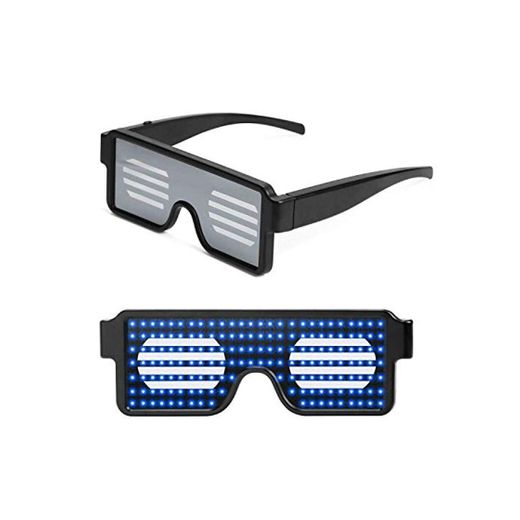 Queta LED Gafas Luminosas Gafas de Persianas, LED Luz Gafas de Patrones