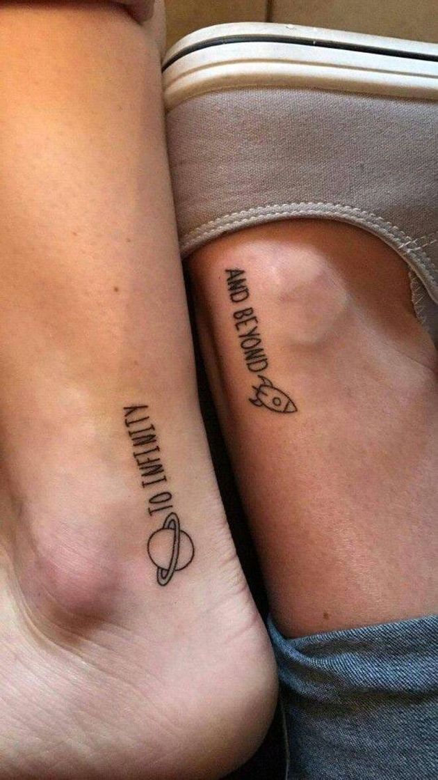 Social tatuagem couple to infinity and beyond.
