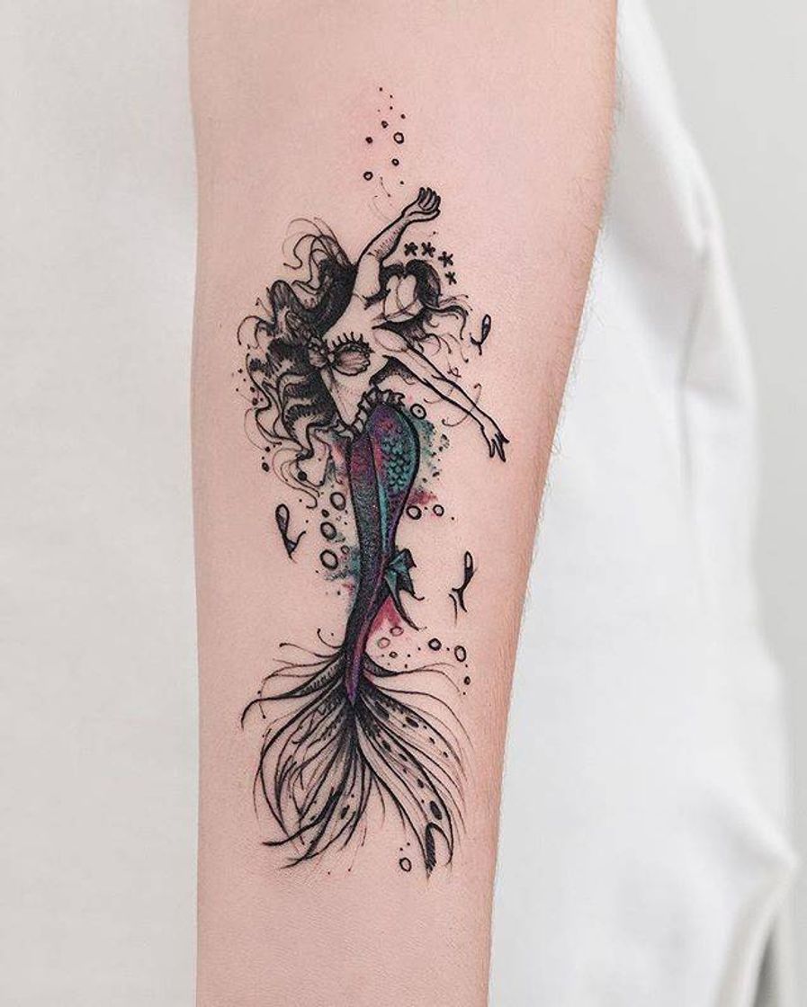 Fashion tatuagem sereia.