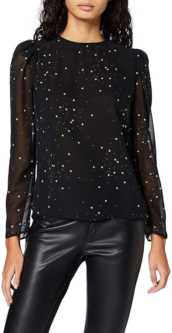 Moda New Look Cy EC Sam Star Ruched Slv LS S Camisa