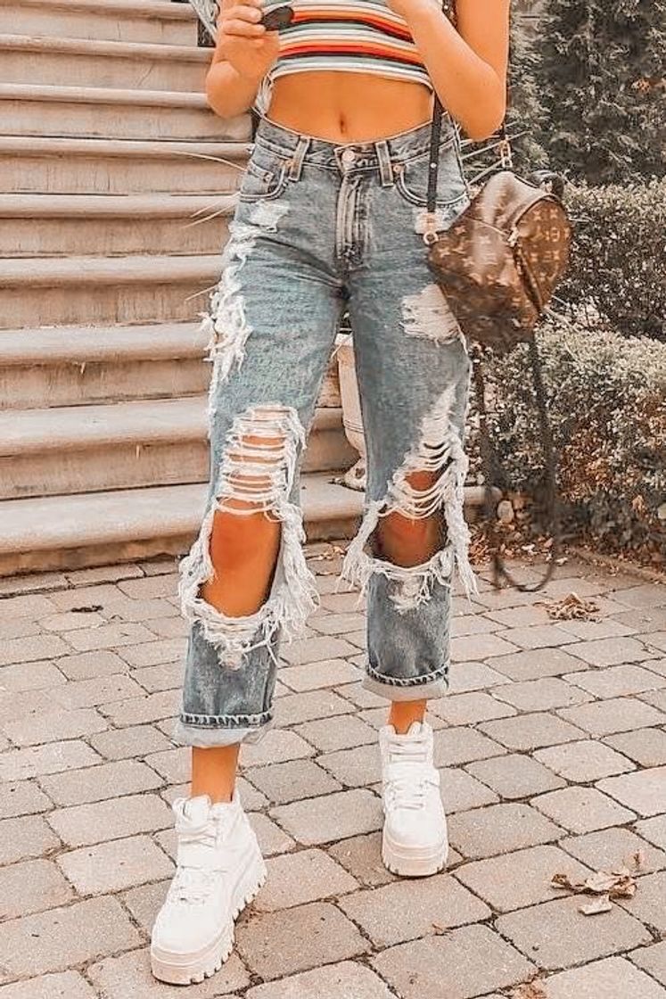 Fashion Mom Jeans Distressed 