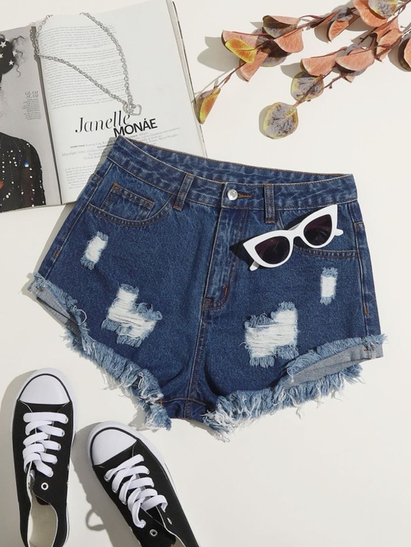 Fashion Shorts Jeans Rasgado