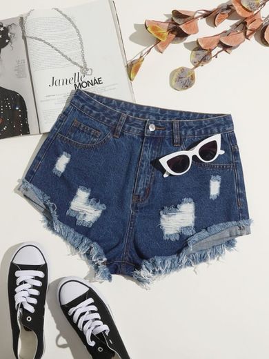 Shorts Jeans Rasgado