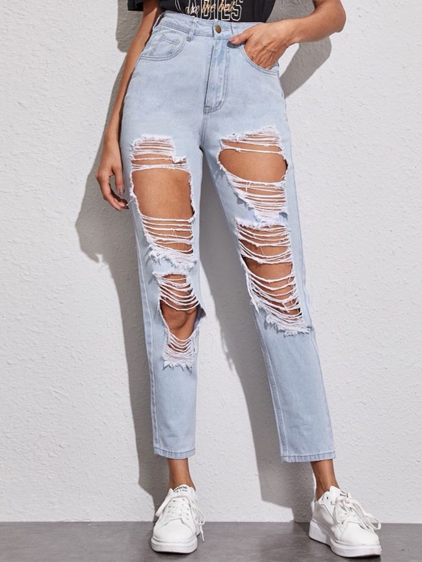 Moda Mom jeans calça 