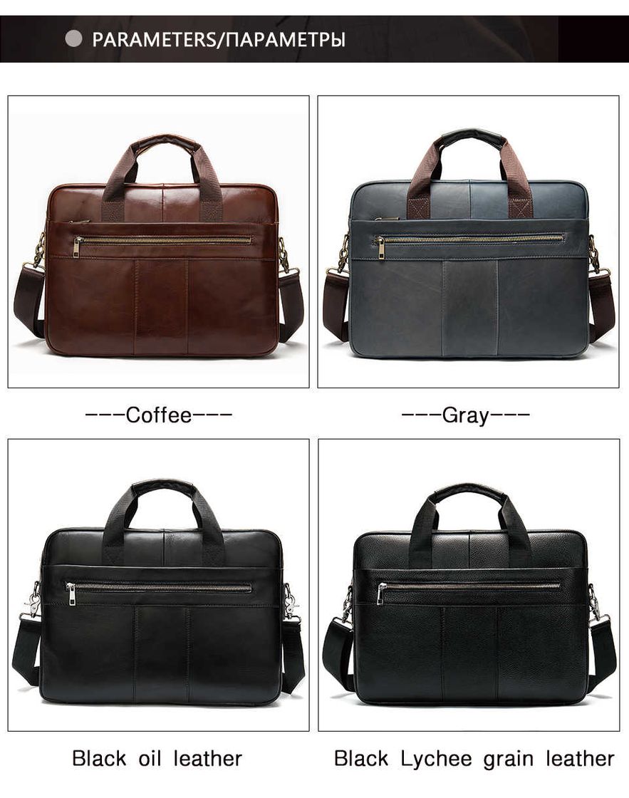 Social RSZHHL maletín Pasta de Couro genuíno Dos Homens Grandes Totes computador Saco para o trabalho escritório Saco documento Bolsas 14 Laptop Laptop portátil Couro do Vintage  Coffee Litch