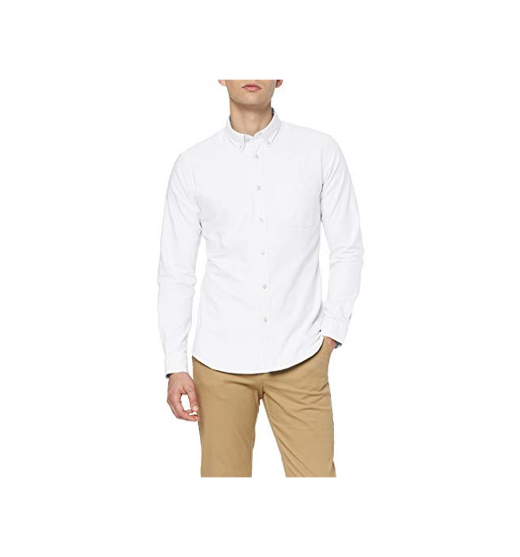 Social Marca Amazon - MERAKI Camisa Hombre, Blanco