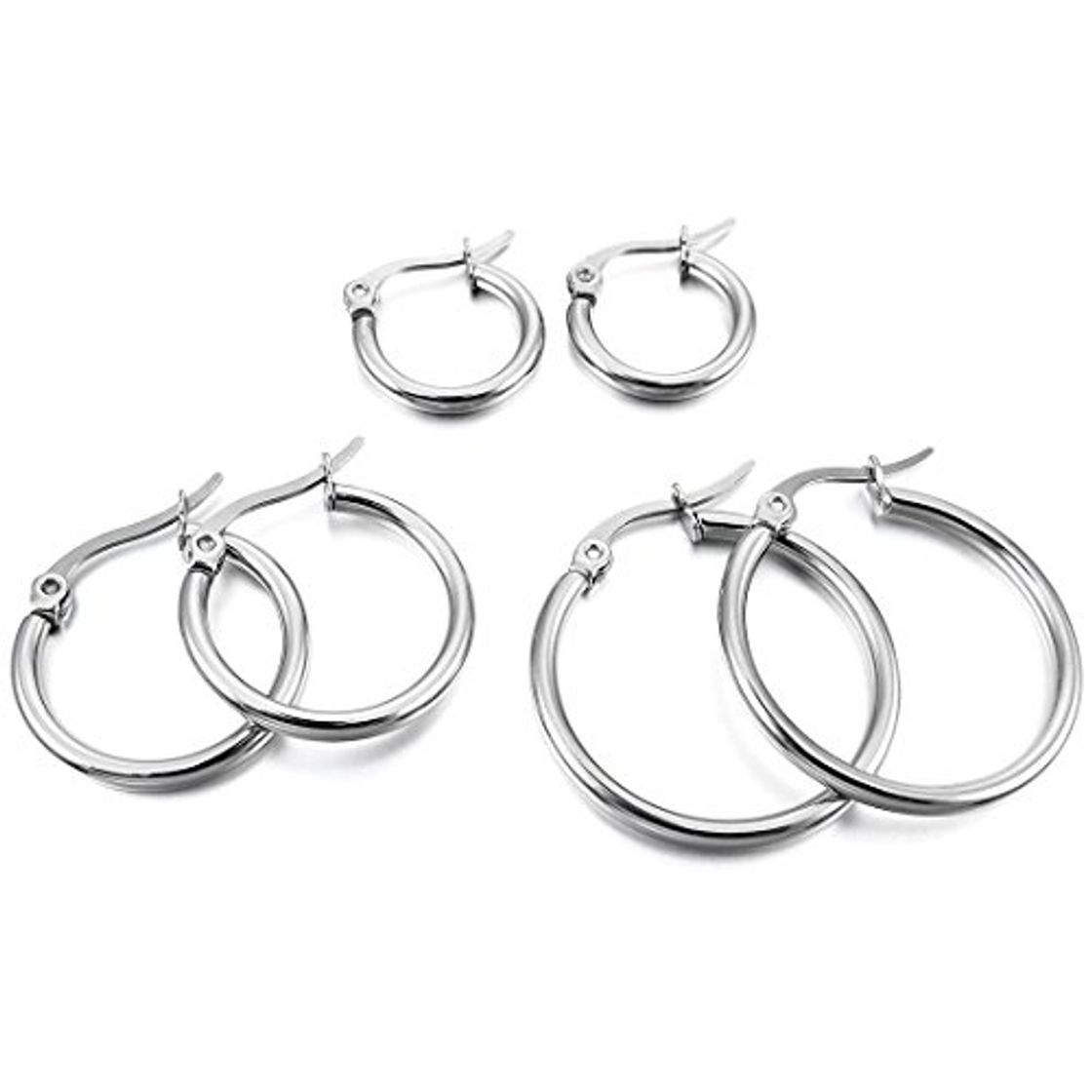 Social Acero Inoxidable Pendientes Conjunto
