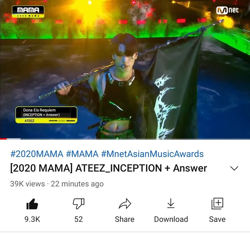 Moda Ateez(incepcion answer)la increible presentacion en los mama