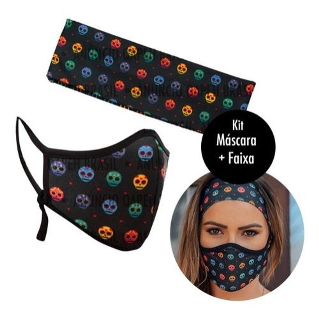 Fashion Máscara facial personalizada, com faixa