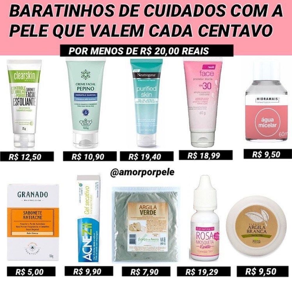 Moda Produtos baratinhos Skin care