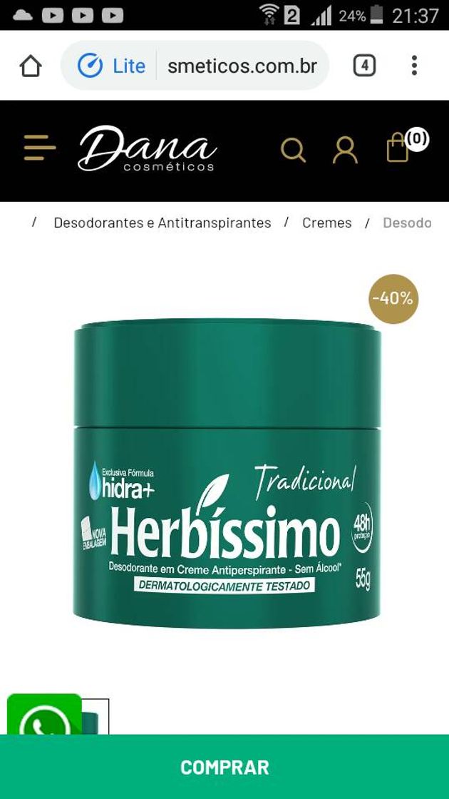 Fashion Creme Antitranspirante Herbíssimo🙆,super recomendo!