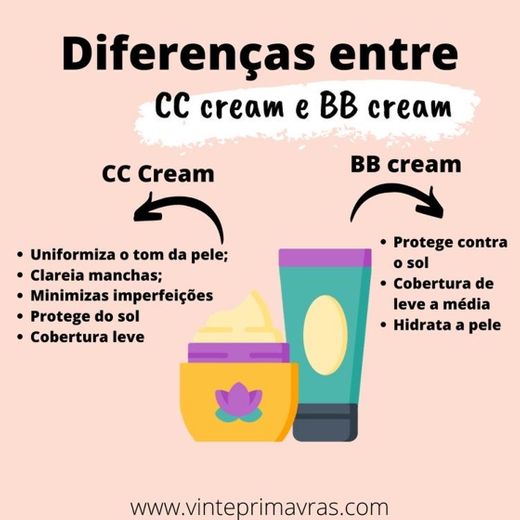 Diferenças entre CC Cream e o BB Cream