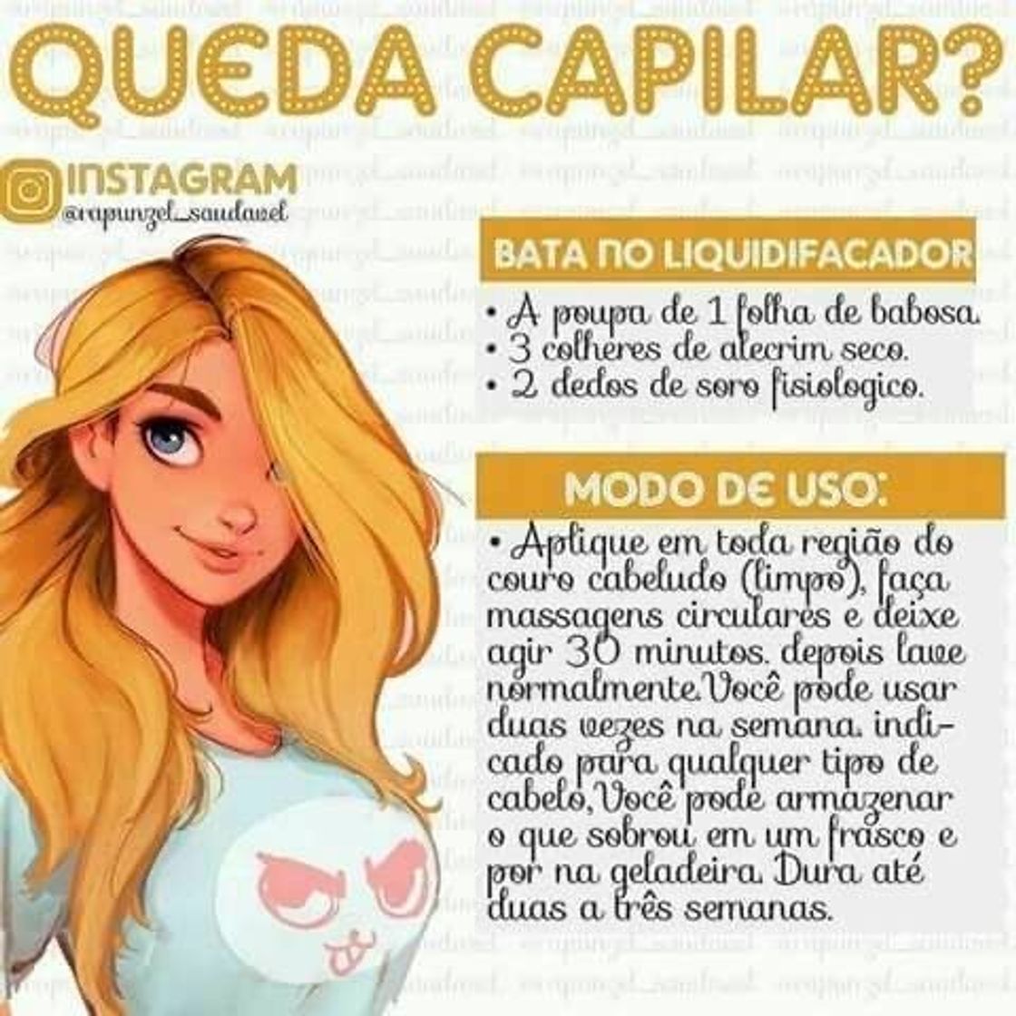 Fashion Receita pra quem sofre com q queda capilar