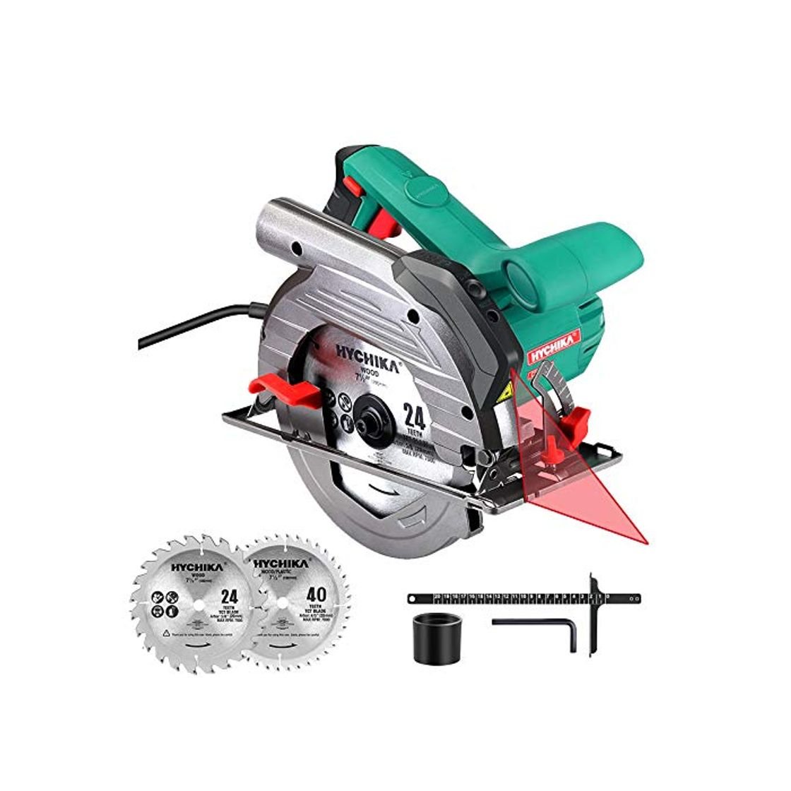 Producto HYCHIKA Sierra Circular 1500W, 4700RPM, 2 Discos 24T