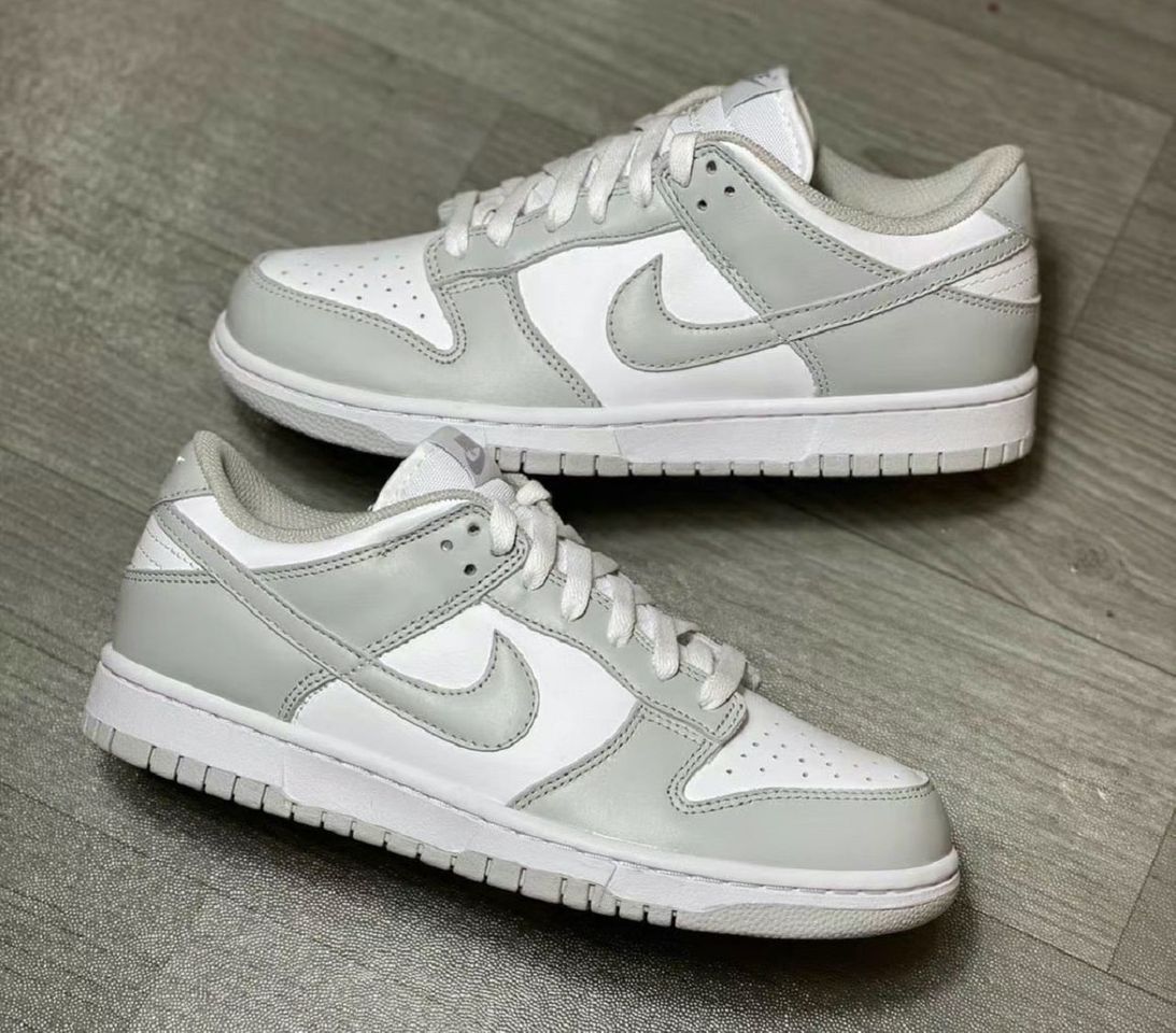 Women's Nike Dunk Low gray and white 