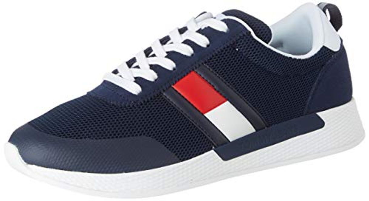 Moda Tommy Hilfiger Flexi Tommy Jeans Flag Sneaker, Zapatillas para Hombre, Azul