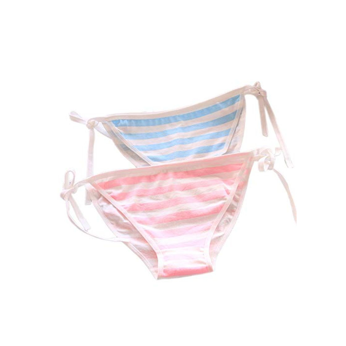 Social Lindo Estilo Japonés Azul Y Rosa Rayas Bragas Bikini Cosplay Ropa Interior