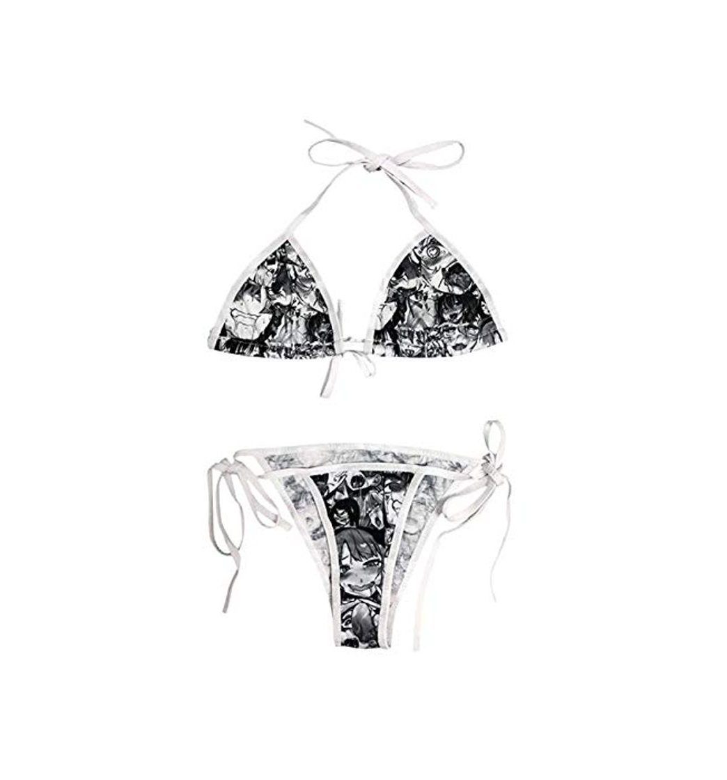 Social Ahegao - Conjunto de lencería sexy con tanga y sujetador para la