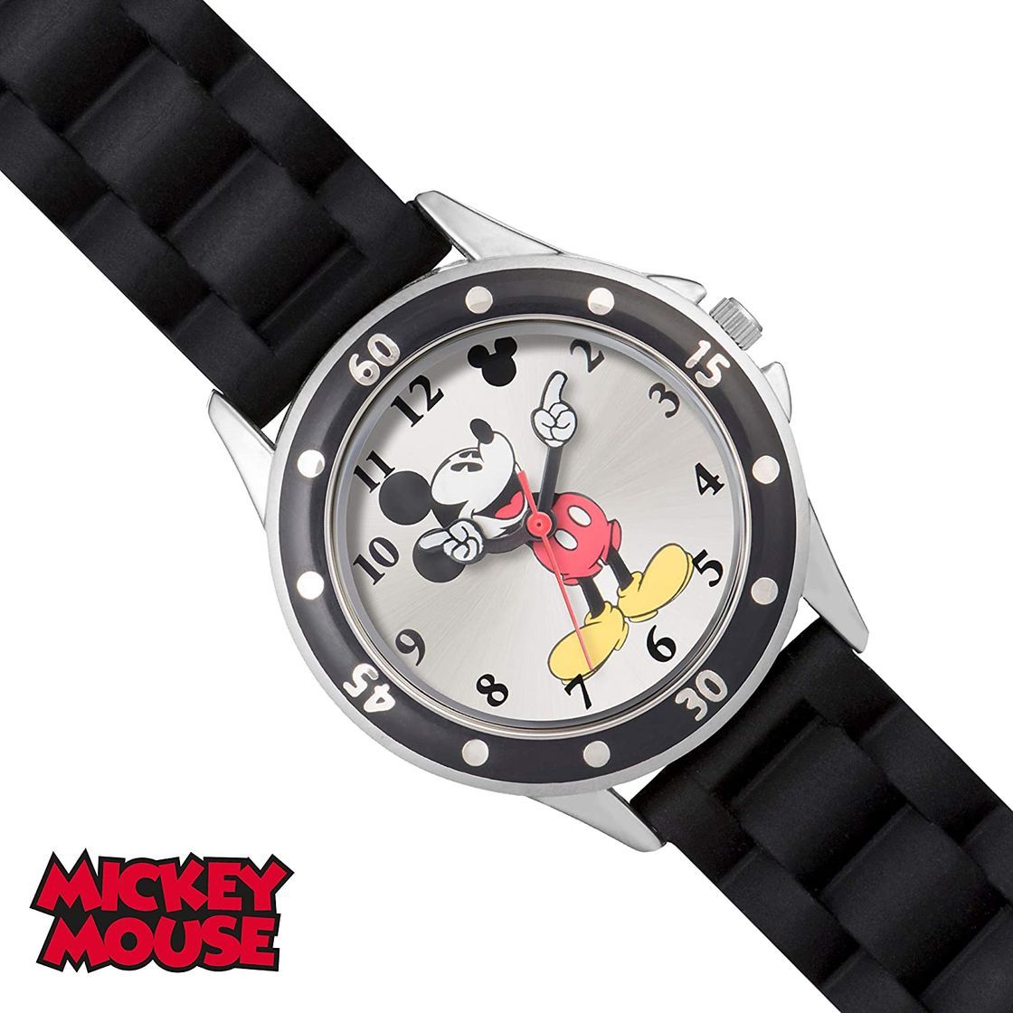 Moda Mickey Mouse Reloj Analógico para niños de Cuarzo con Correa en Caucho MK1195