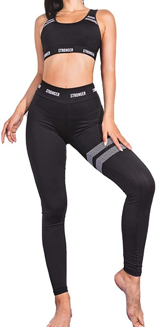 Social Aiweijia Yoga Conjunto Mujer Ropa Deportiva Parte Superior y Polainas Ejercicio Aptitud