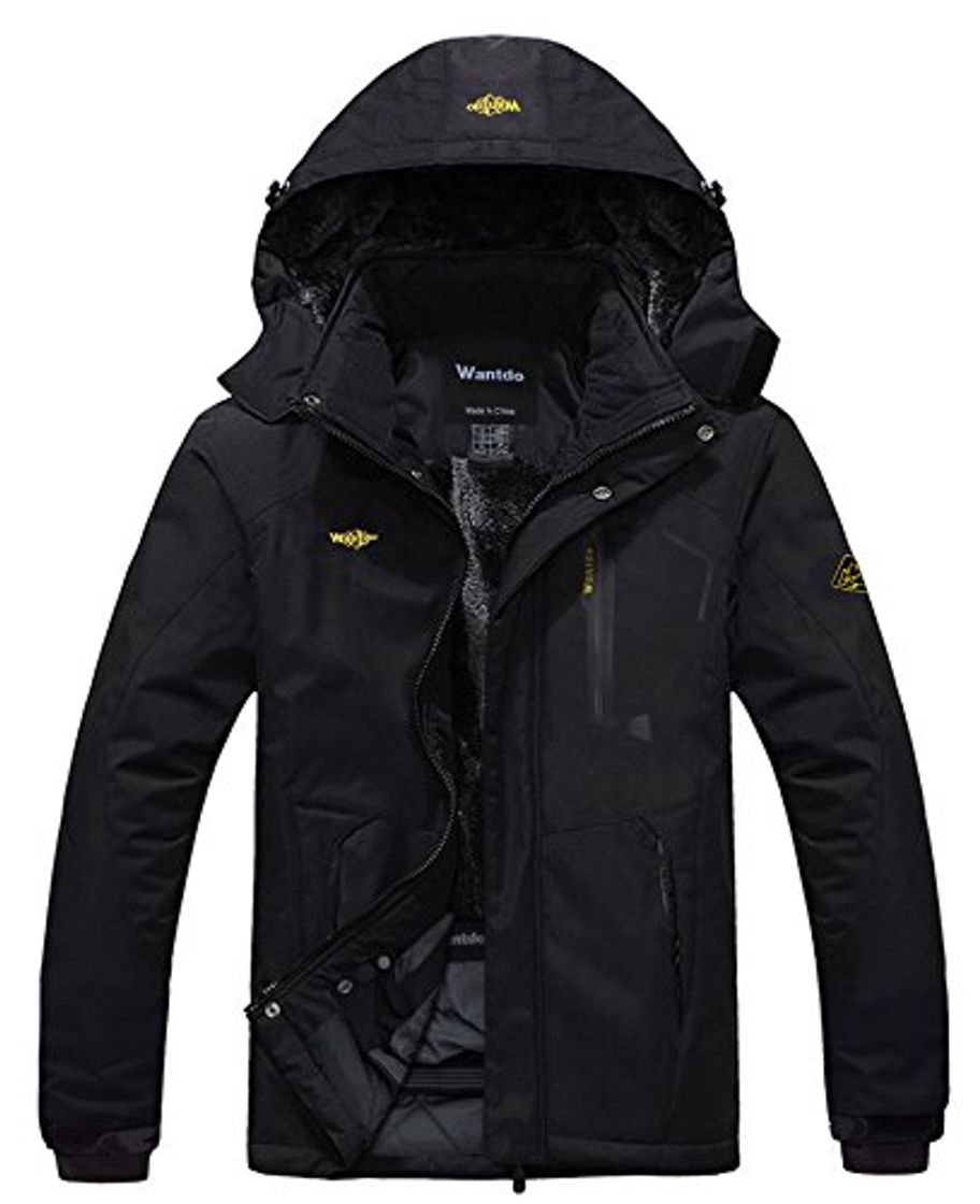 Producto Wantdo Chaqueta de Montaña Esquí Impermeable para Hombres Negro Medium