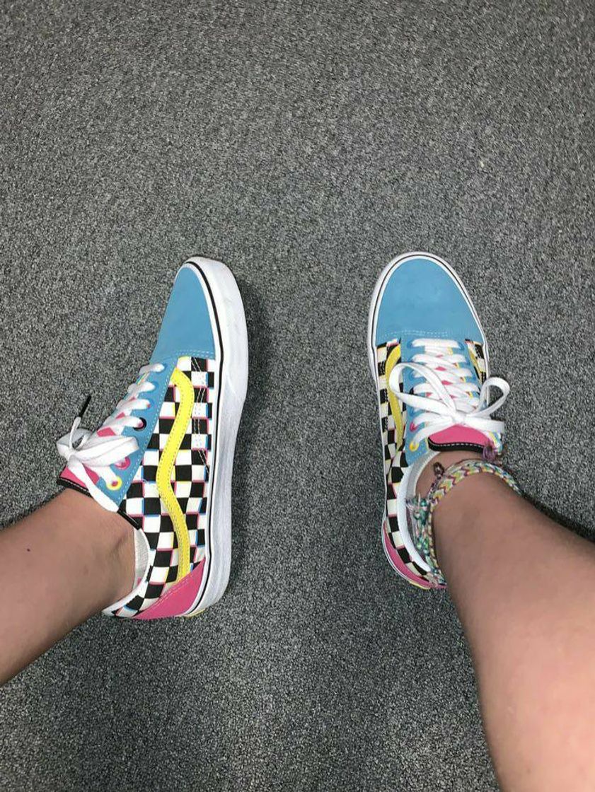 Moda Vans Old Skool Checkerboard Skate Shoe